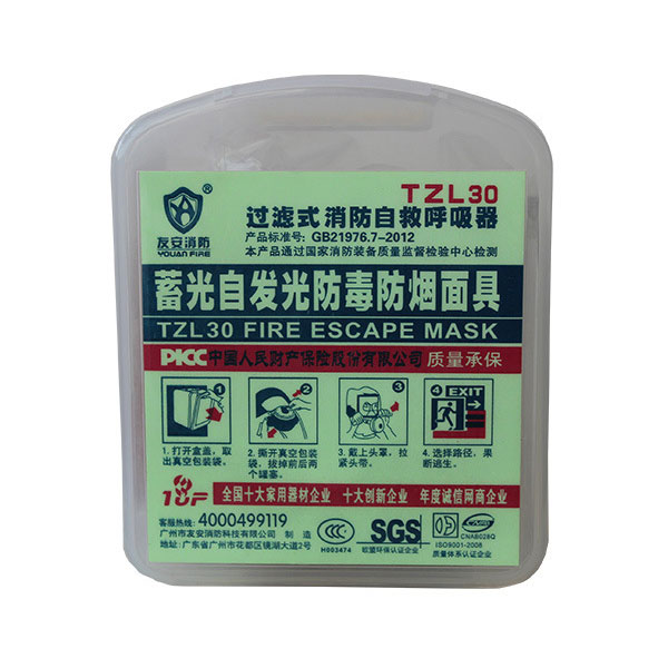 TZL30蓄發光透明盒面具